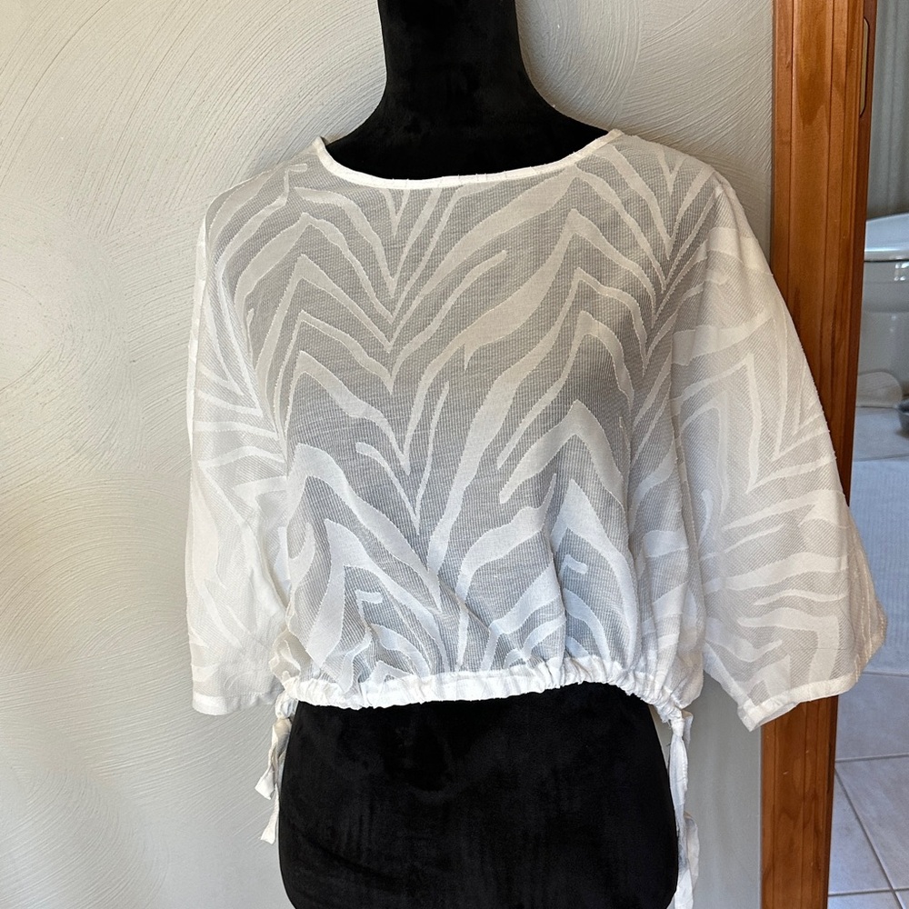 White Zebra Print Women's Top